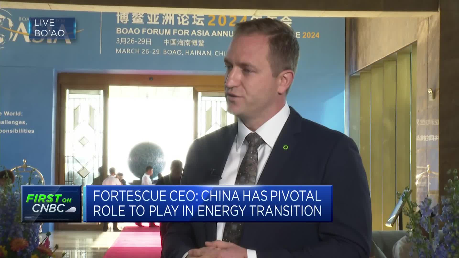 Outlook for China's iron ore market remains strong amid energy transition, says Fortescue Metals CEO