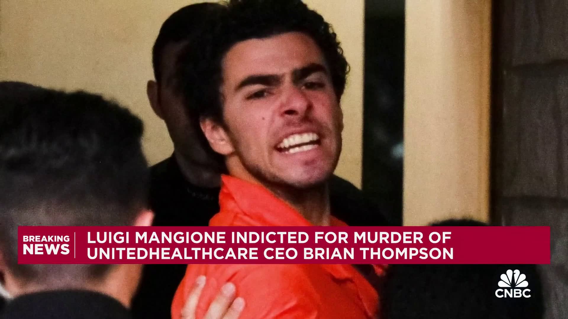 Luigi Mangione indicted for murder of UnitedHealthcare CEO