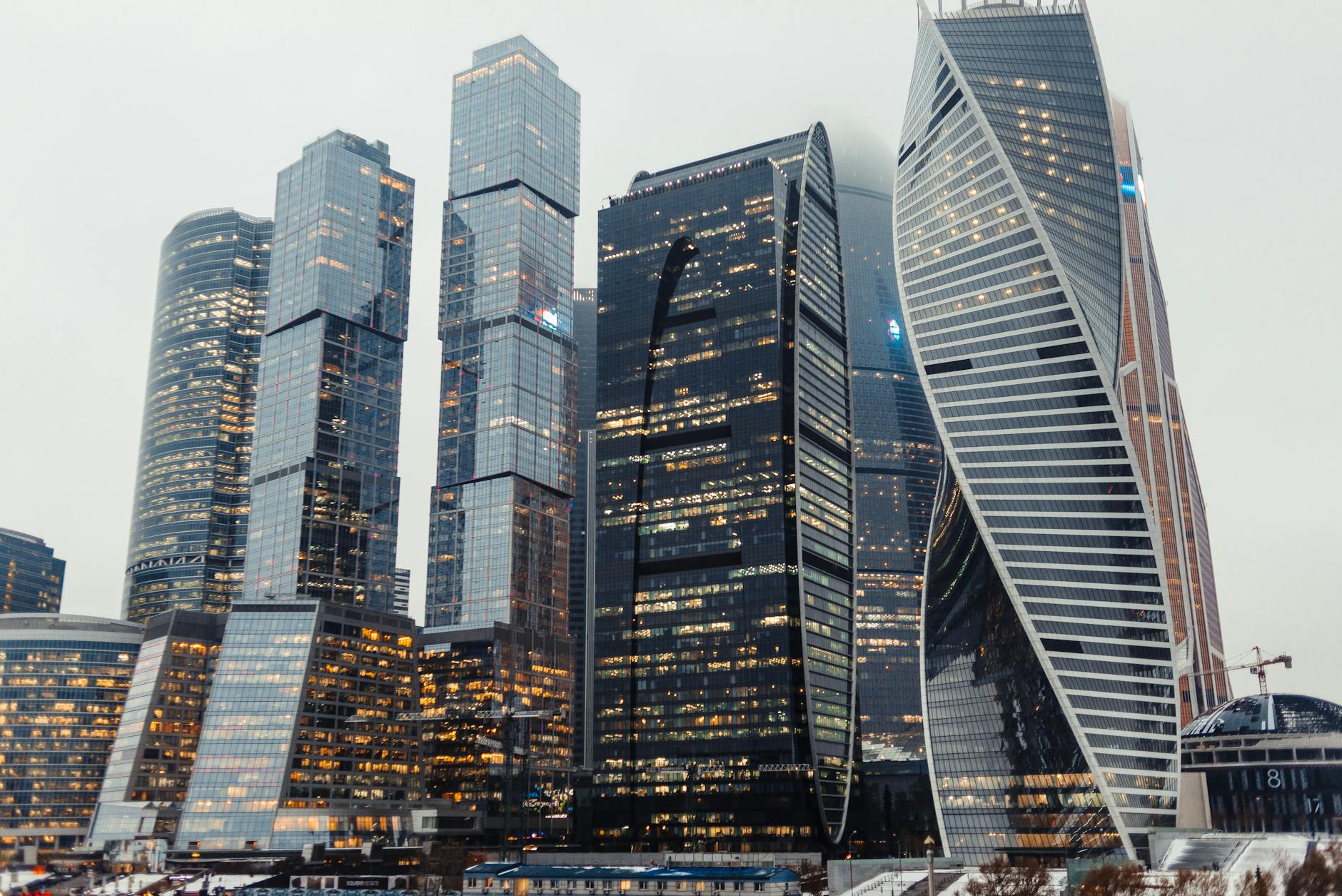 Urban office buildings representing commercial real estate market transformation