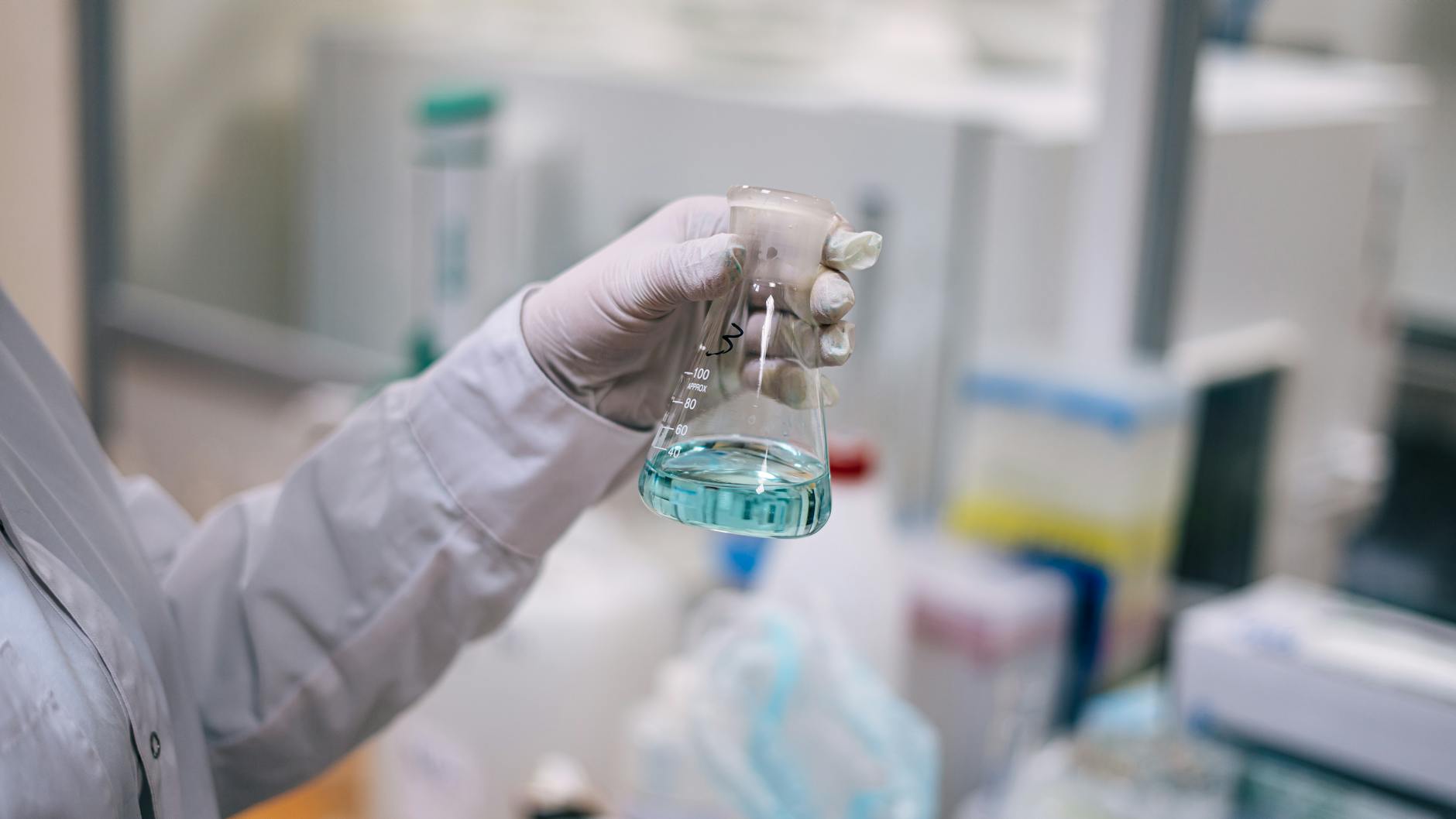 Scientists working in a modern biotechnology laboratory