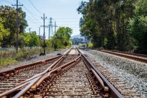 Railroad tracks stretching into the distance