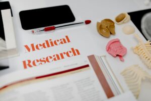 Medical professional reviewing research data and health studies