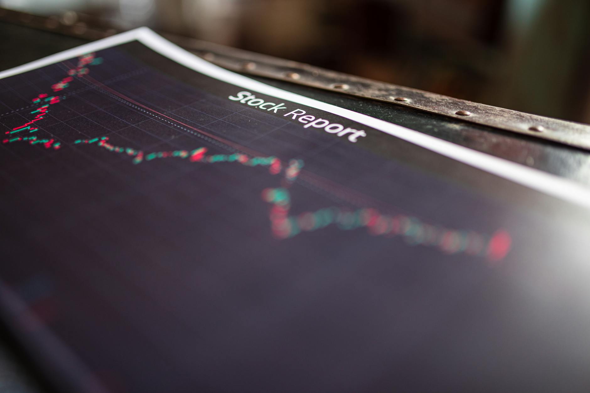 Financial charts showing upward stock price movement