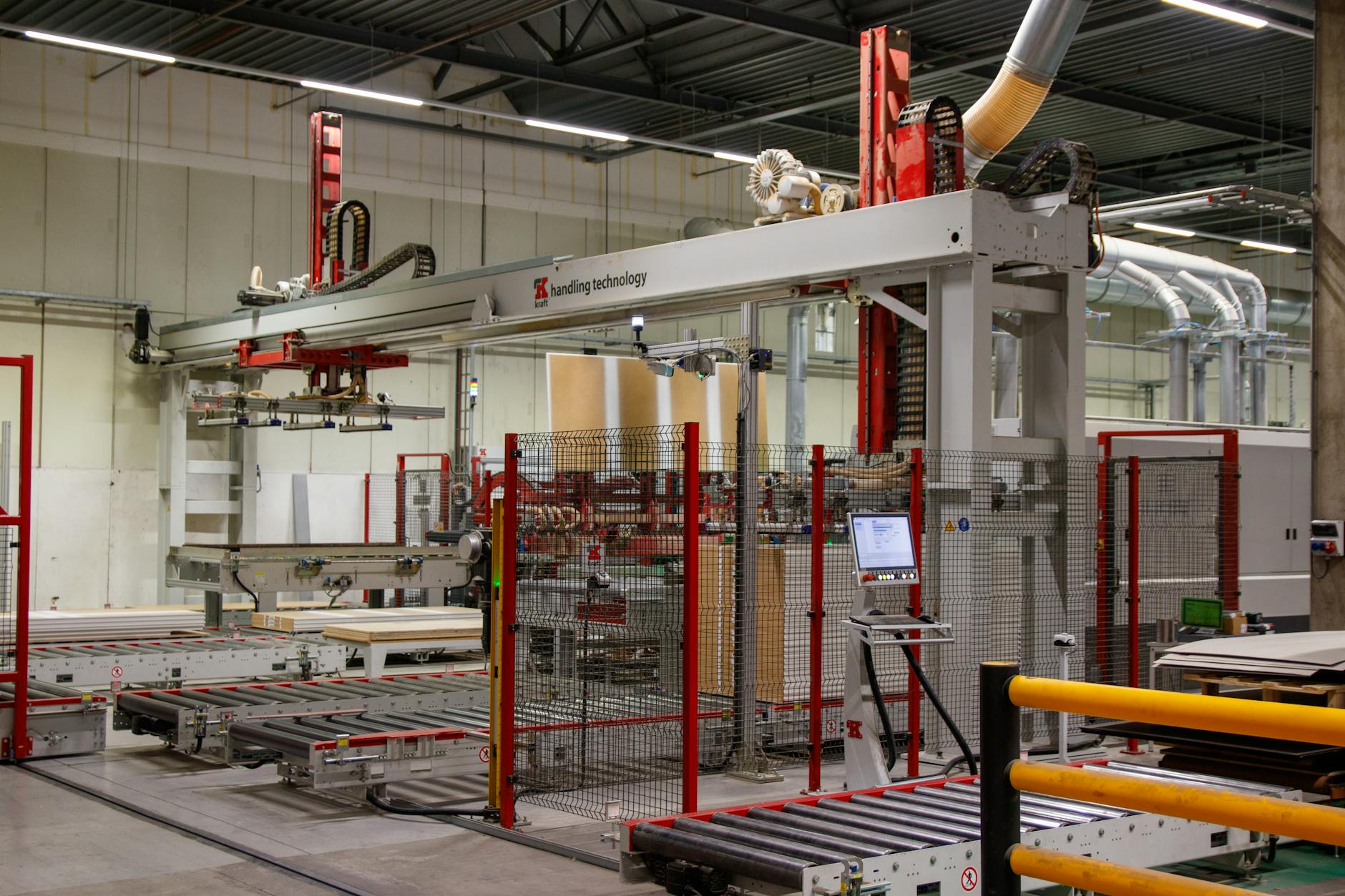 Industrial machinery in a modern manufacturing facility