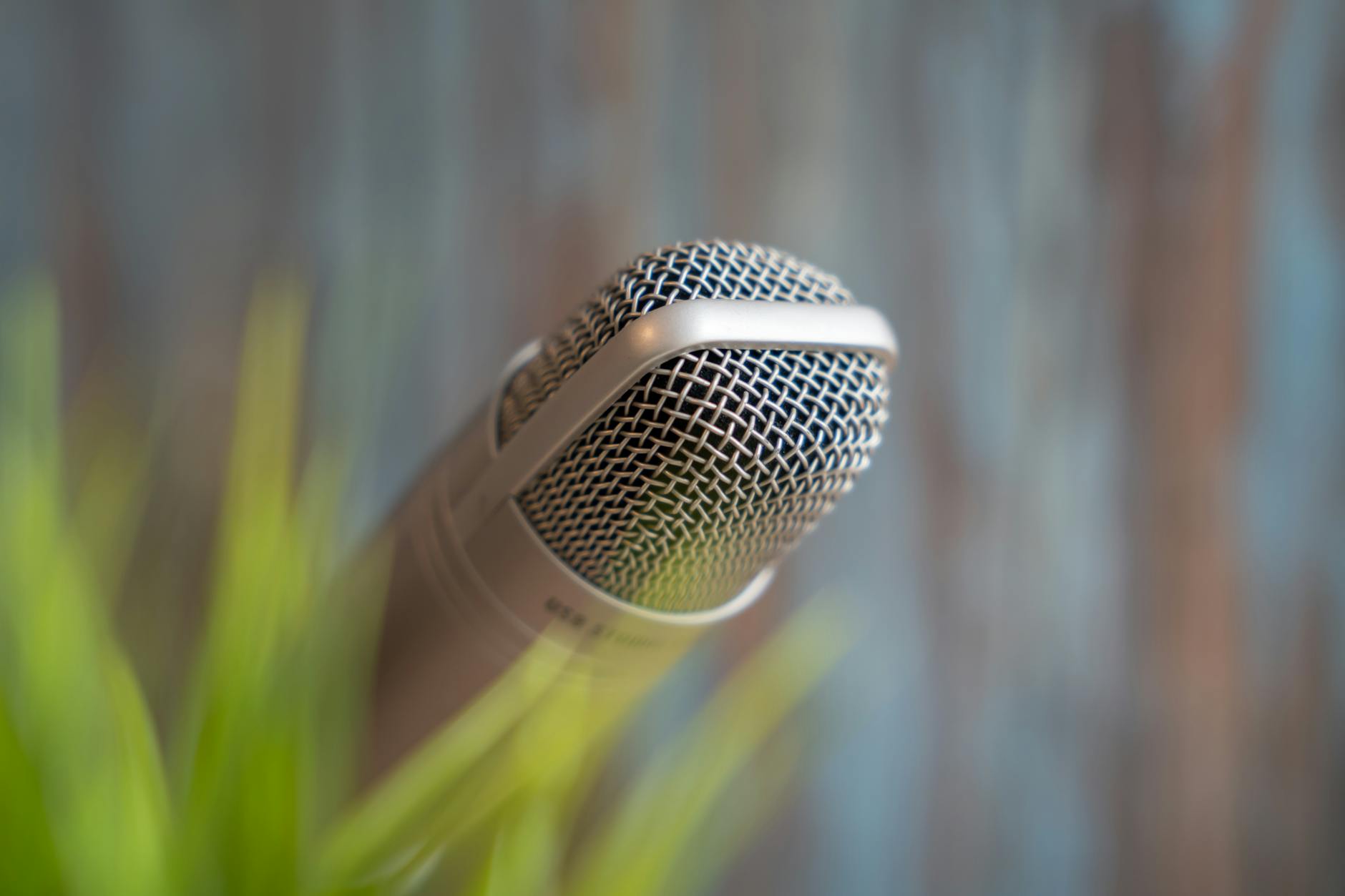 Business executive recording content in modern office setting