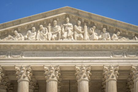 US Supreme Court building facade with columns