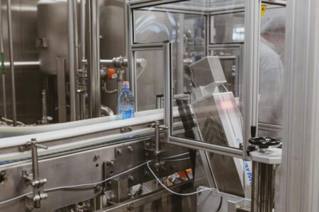 Automotive manufacturing facility with production line machinery