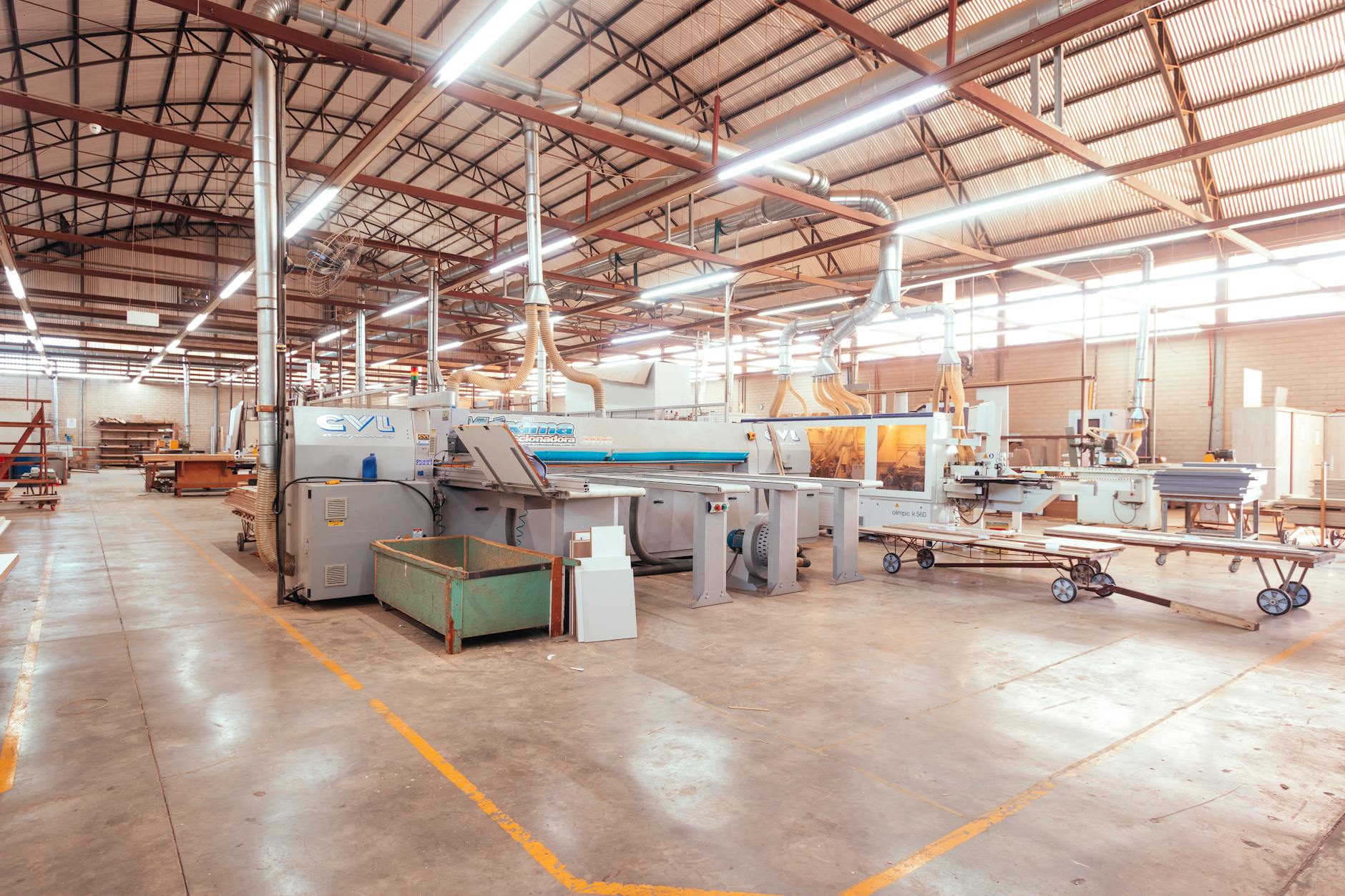 Modern manufacturing facility with automated equipment