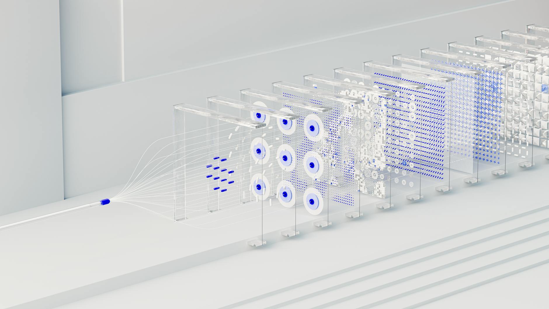 Abstract visualization of artificial intelligence and data processing
