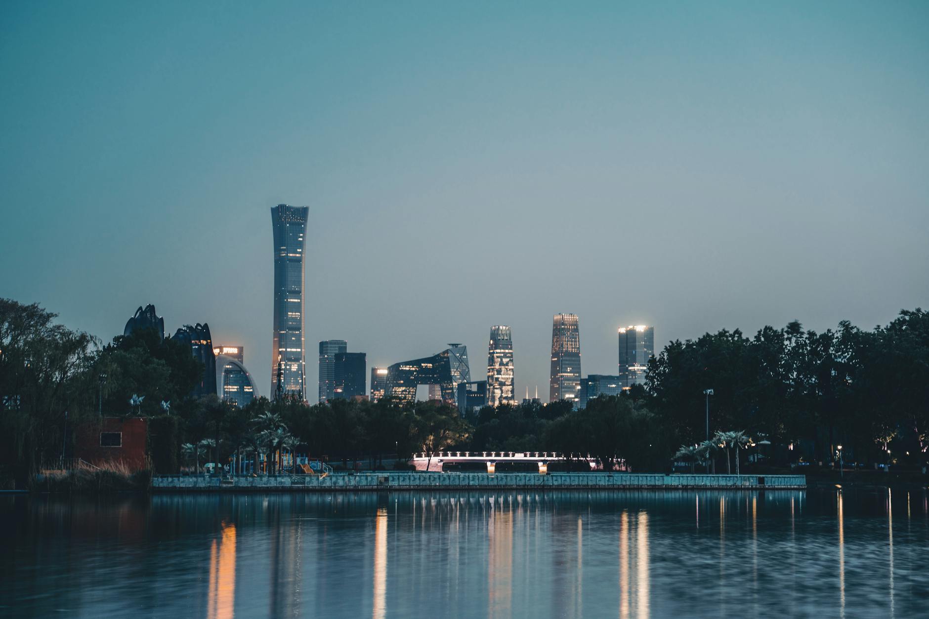 Beijing city skyline with modern financial district buildings