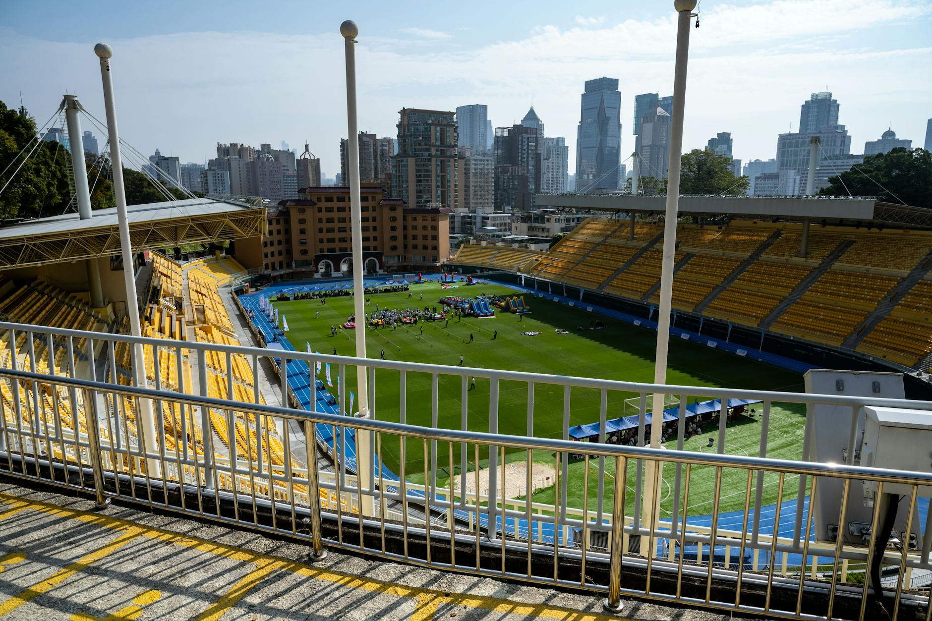 Urban skyline of Guangzhou showing modern buildings and infrastructure