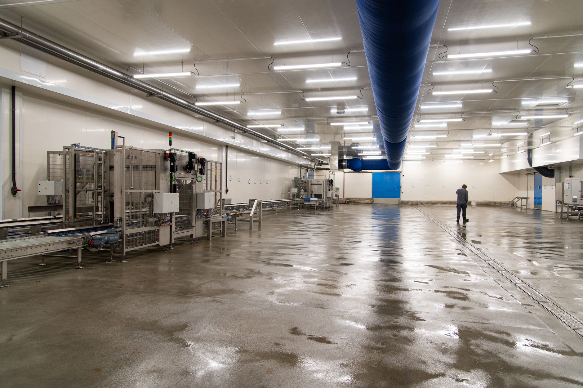 Industrial robotic arms operating on a factory floor