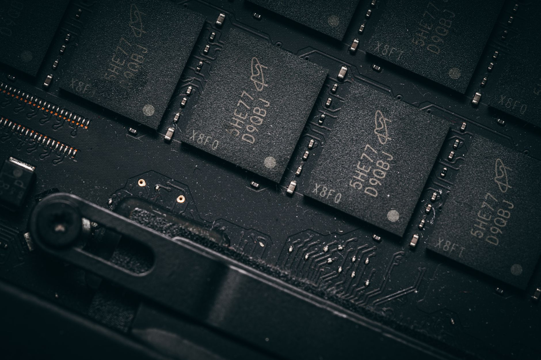 Close-up of a semiconductor chip representing AI hardware infrastructure