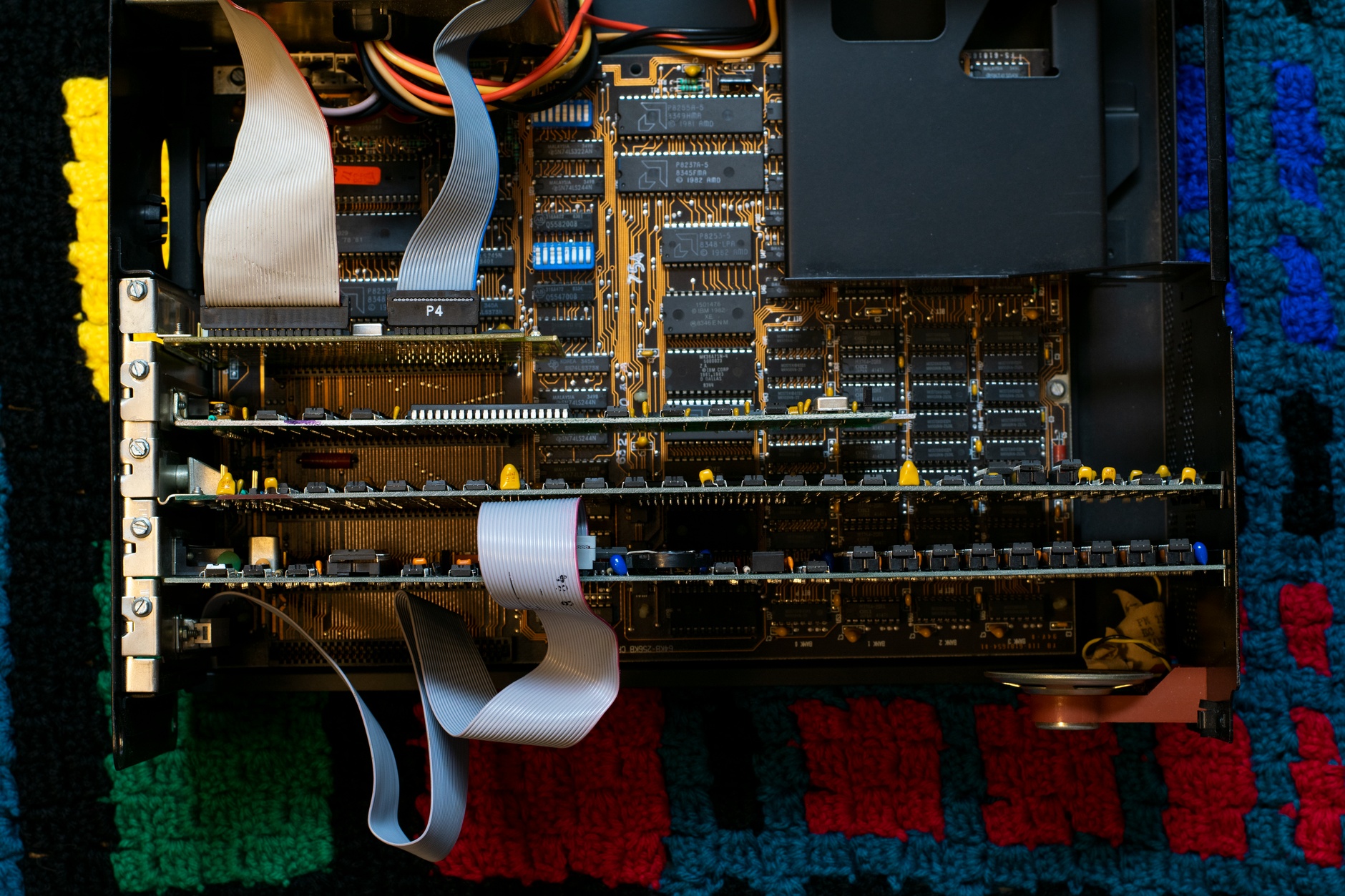 Close-up of a computer processor chip on a circuit board