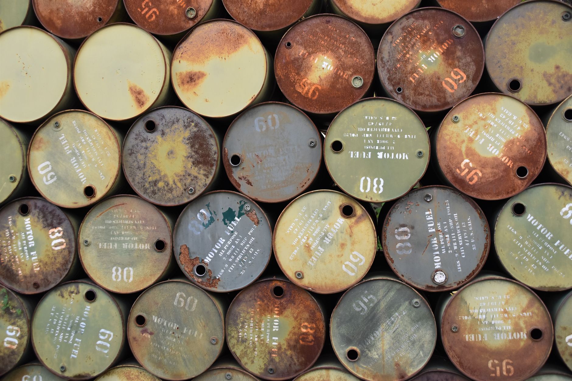 Oil storage tanks at a refinery as crude prices slip amid geopolitical uncertainty