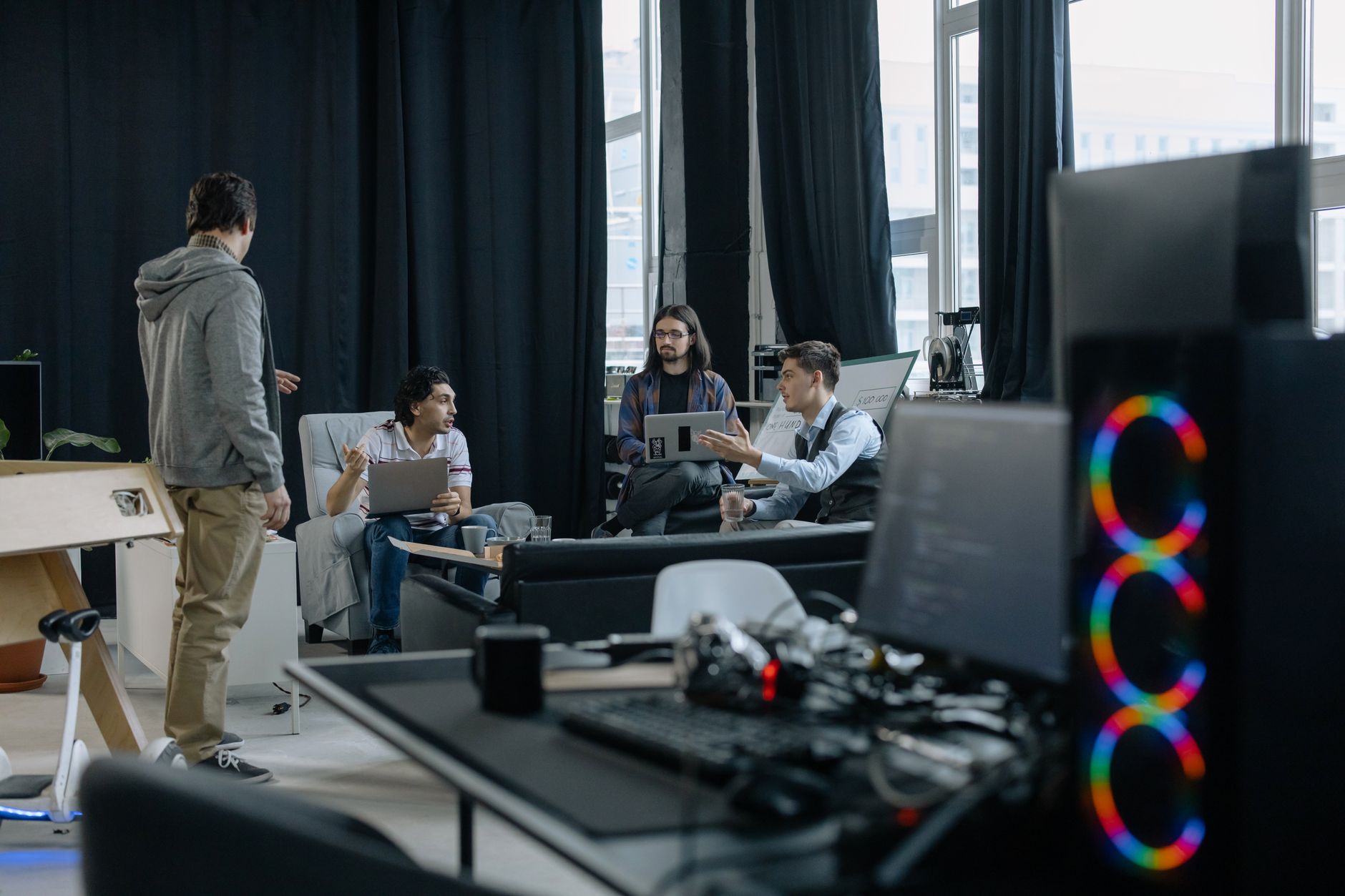 Modern technology startup workspace representing the Cursor team's engineering environment