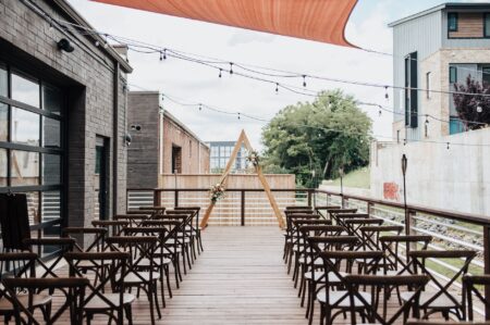 Empty wedding venue with no guests or photographers present