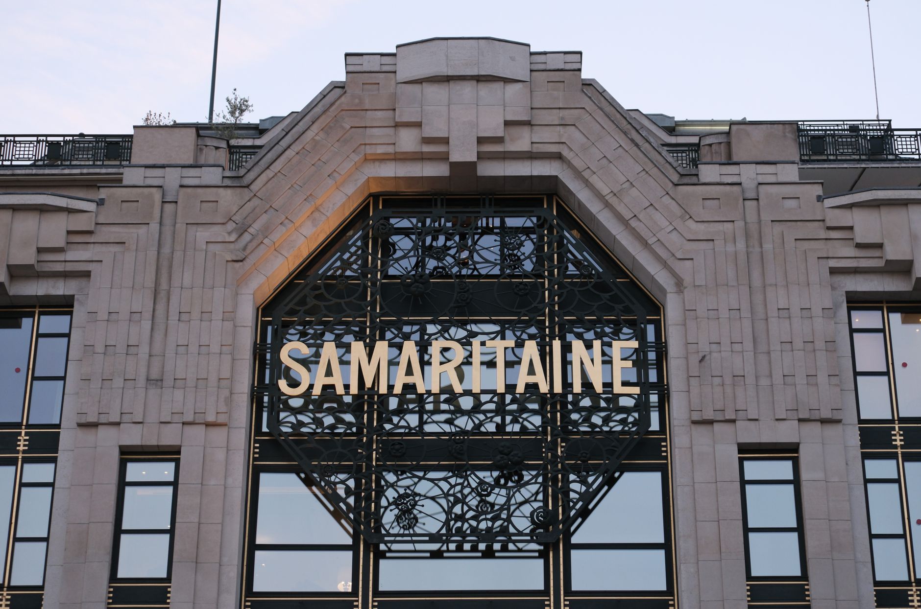 Interior of a high-end luxury department store with designer displays