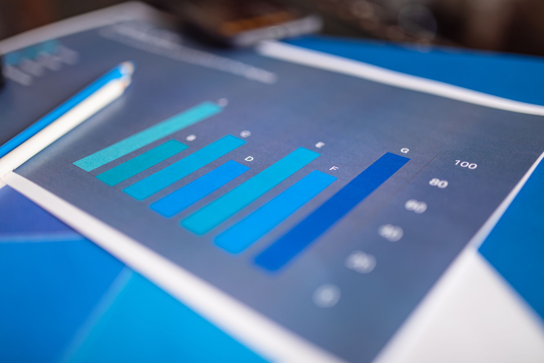 Close-up of rising and falling financial chart lines on a screen