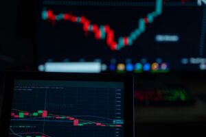 Digital stock market display showing fluctuating equity prices