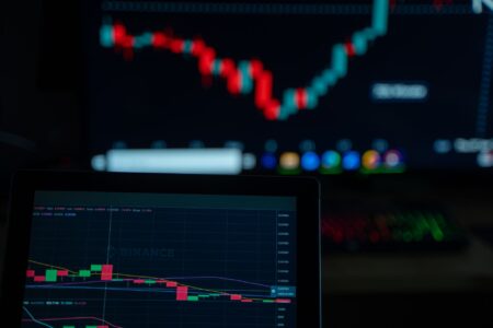 Digital stock market display showing fluctuating equity prices