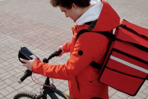 Person using a food delivery app on a smartphone