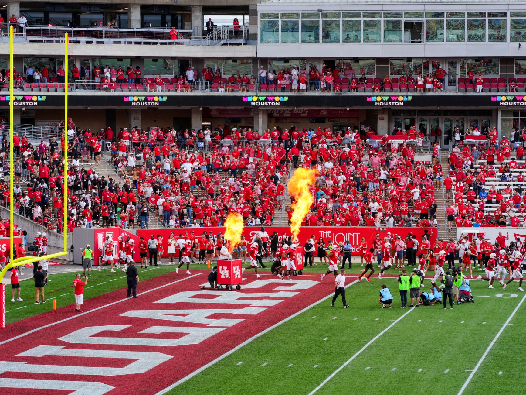 Large college football stadium filled with fans on game day