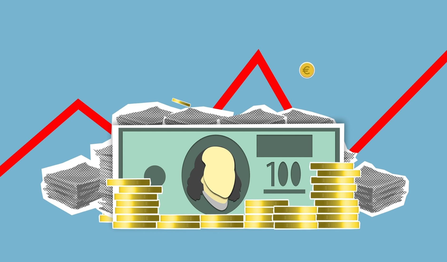 Financial charts and graphs representing corporate earnings growth