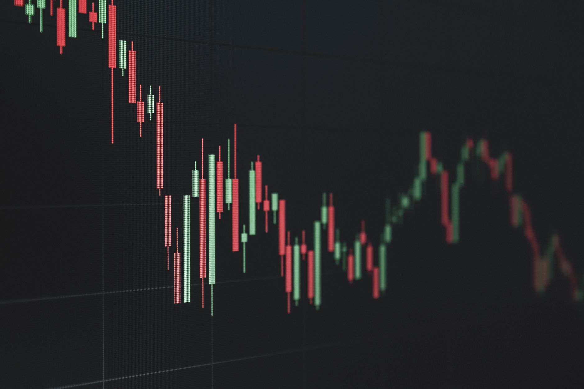 Red downward graph representing a market sector correction and fund losses