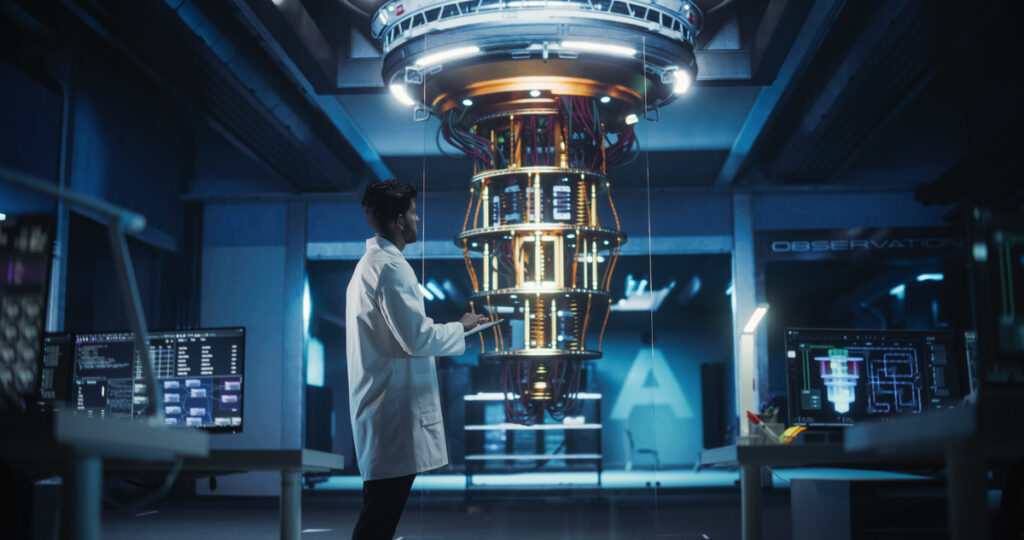 IonQ Has Made Another Quantum Computing Breakthrough: Here’s What a $1,000 Investment in It Could Look Like in 5 Years Researcher working in a quantum computing laboratory with advanced equipment