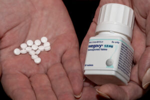 People switching to Novo’s Wegovy pill from obesity injections kept losing weight in real-world study Close-up of white oral medication pills arranged on a surface