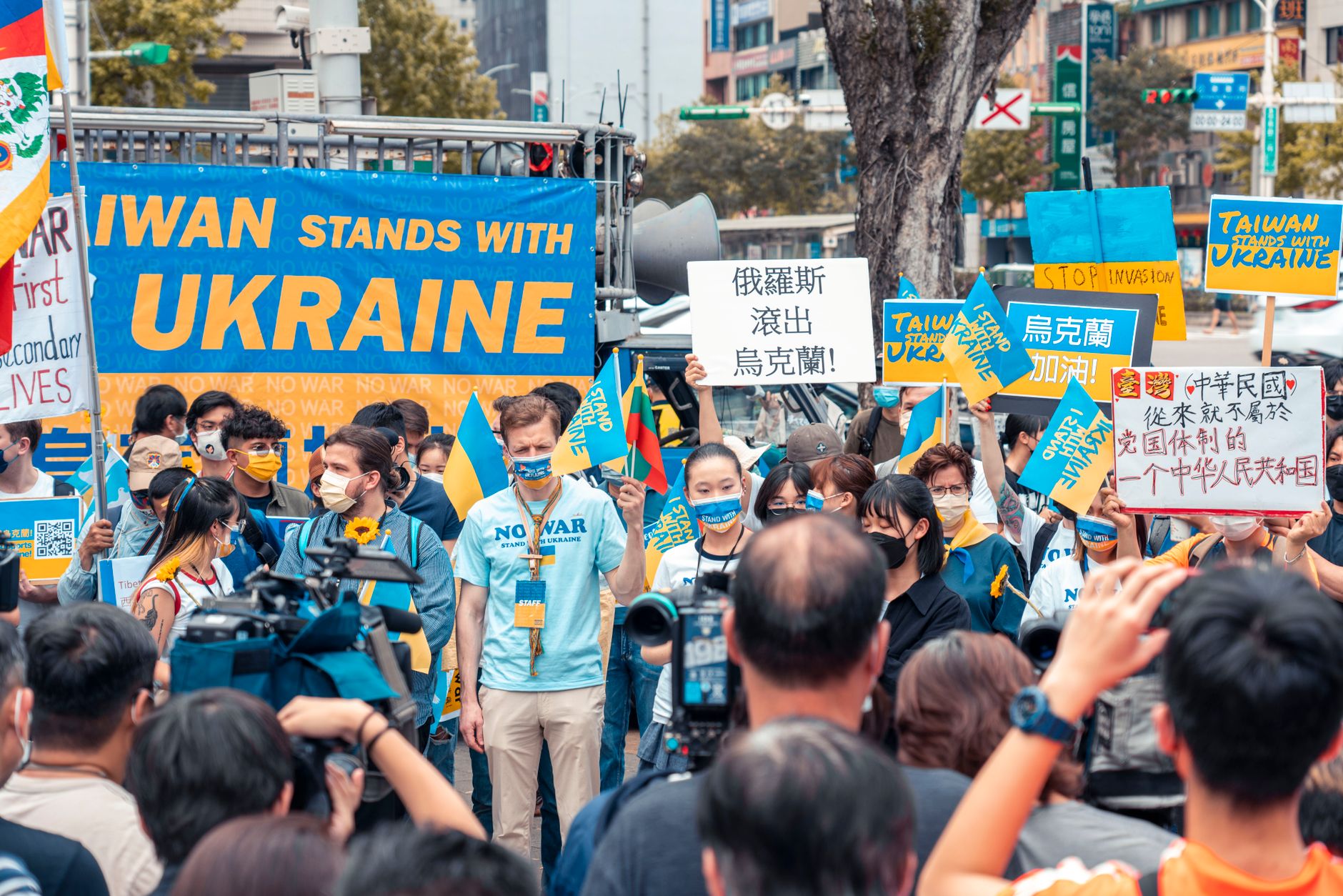 Protesters at a political event illustrating a debate disruption