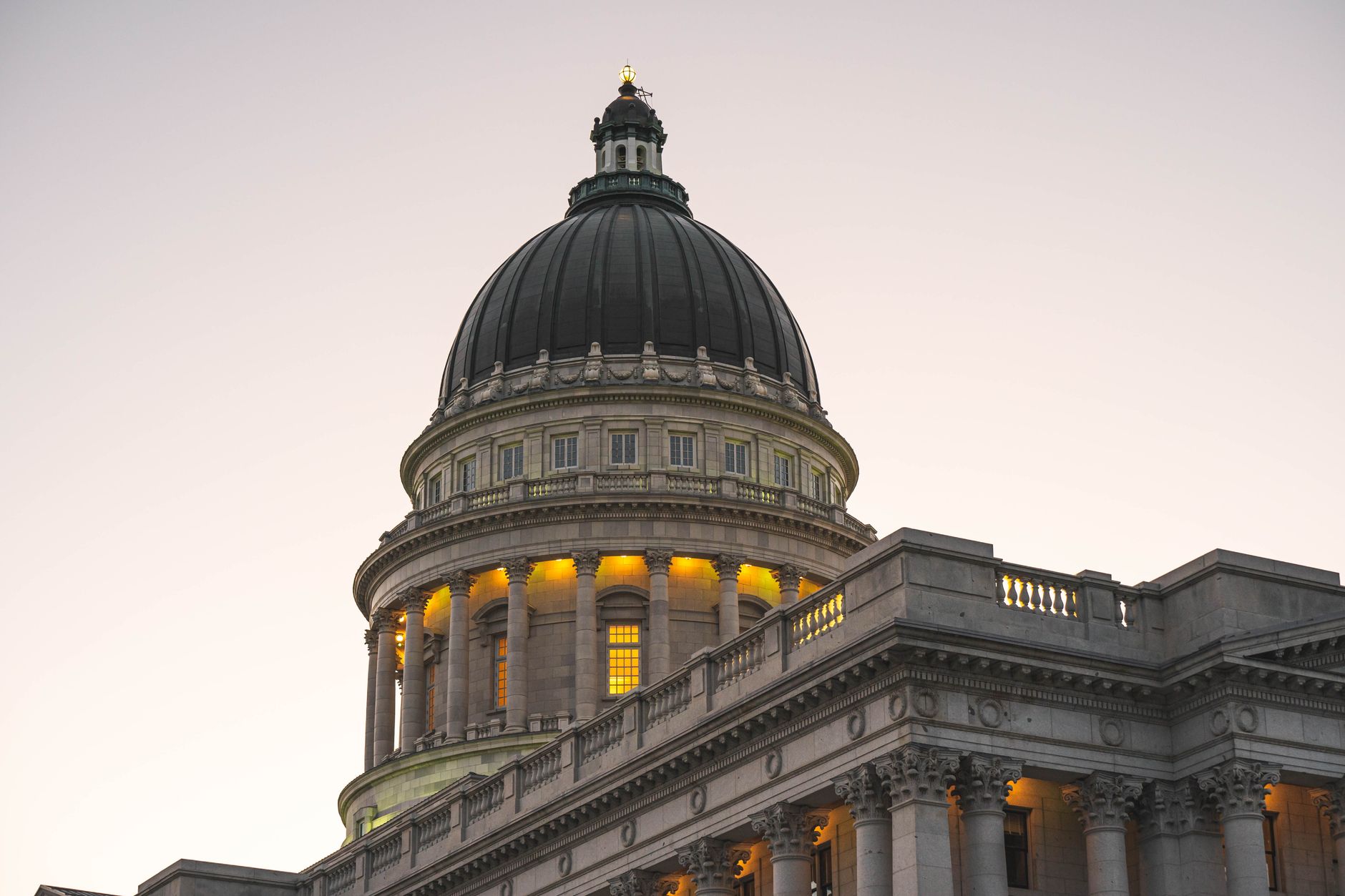 Maine state capitol building representing the Maine Senate race